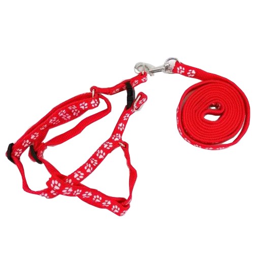 AQUAONE - Colorful Nylon Leash Pet Harnesses Red